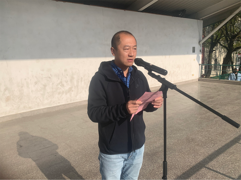 机电工程学院组织升旗仪式